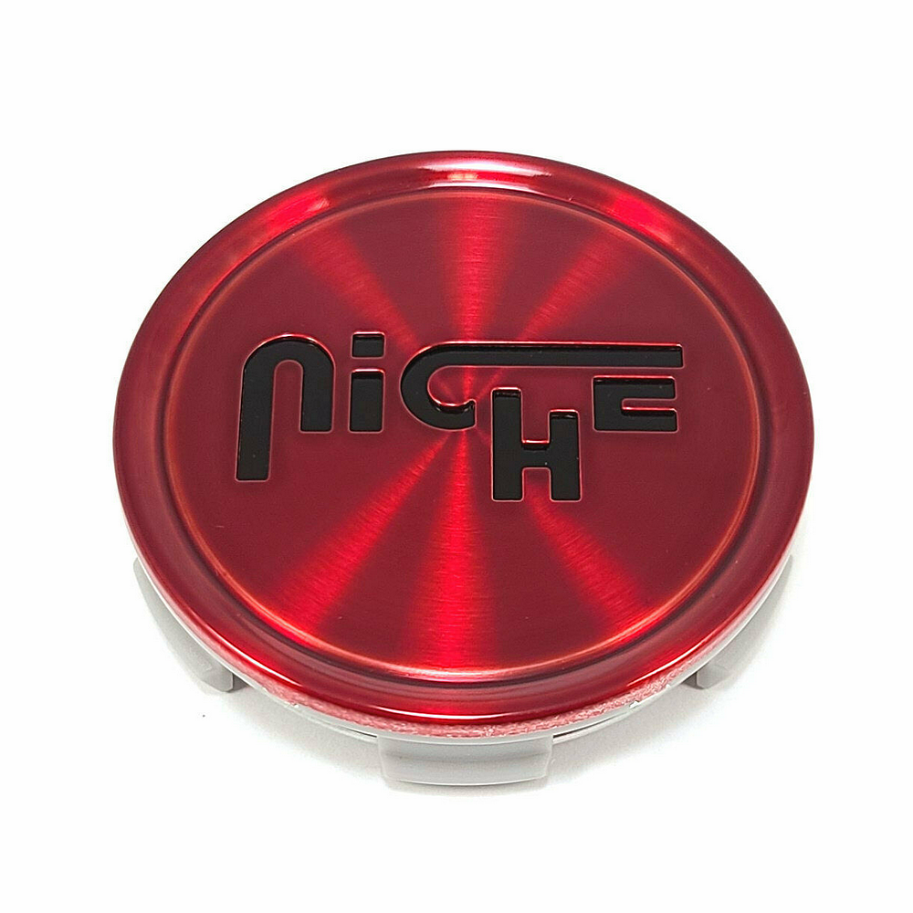 Niche 2.95"Flat Cap-gl-red Logo In Blk