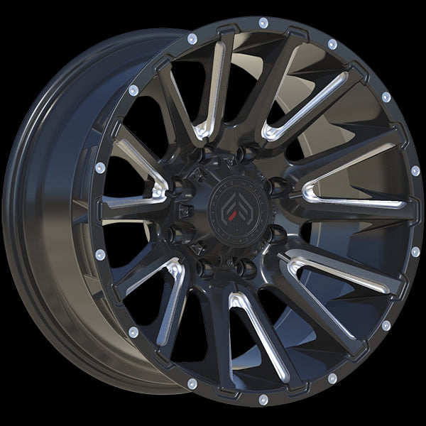 Forged Wheels XR110 20x10.0 8x165.1 -19 121.3 Gloss Black - Milled Edge