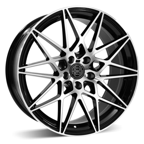 RSSW Super Tourer 17x7.5 5x112 33 66.6 Gloss black machined face