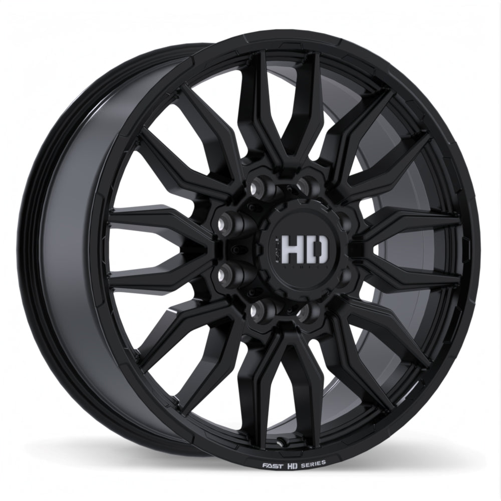 Fast HD Grit 20x8.5 8x165.1mm +54 121.1mm  Satin Black with Milling