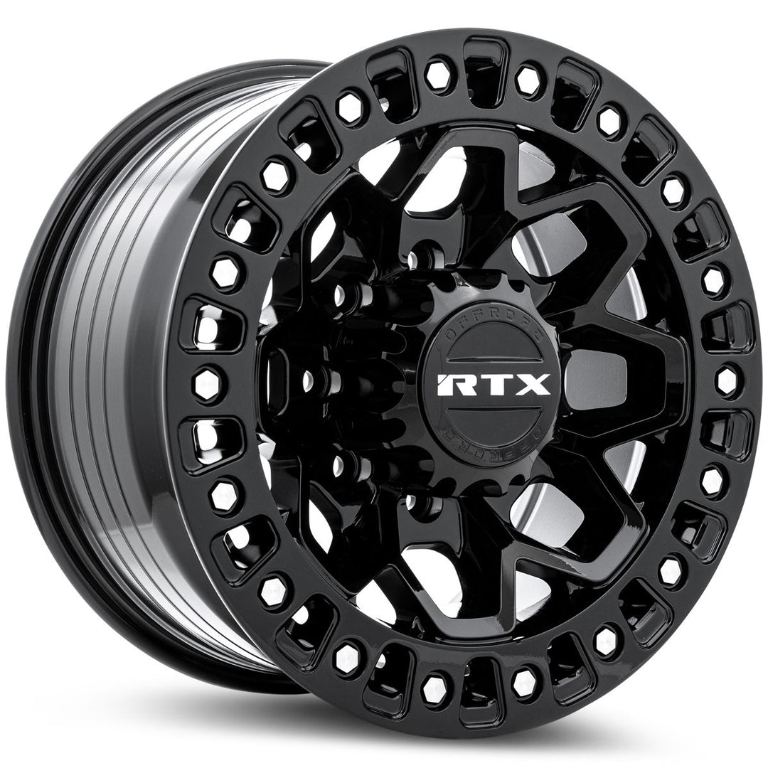 RTX Offroad Zion 17x9 8x165.1 20 125 Gloss Black Milled Rivets