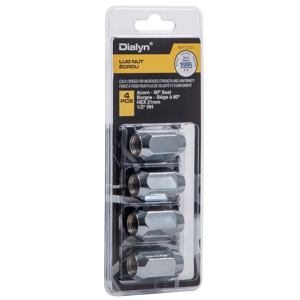 Acorn Chrome Packaged Nut 60° Seat - 1/2