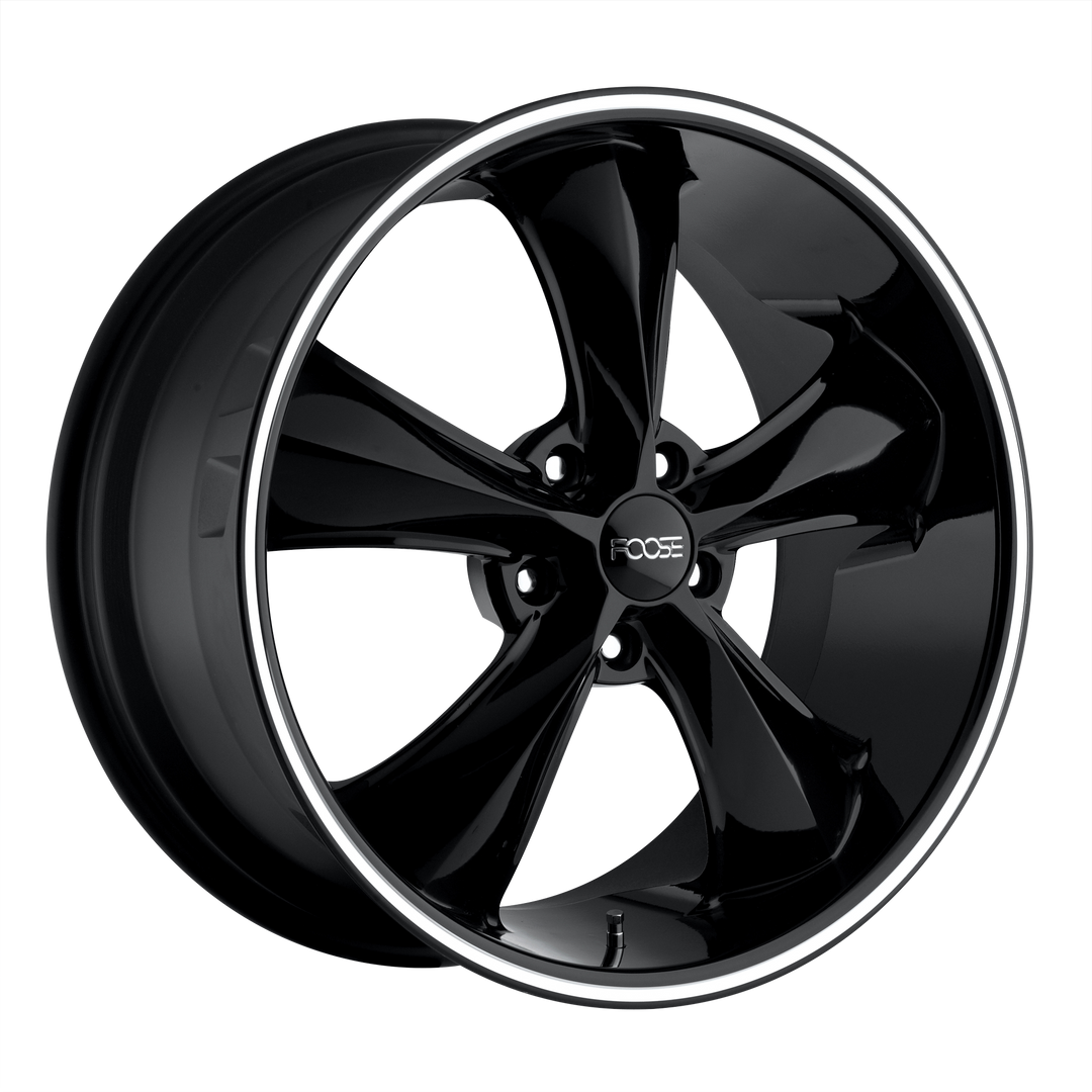 FOOSE 1PC F104 LEGEND 18X9 5X114.3 7 72.56 GLOSS BLACK MILLED