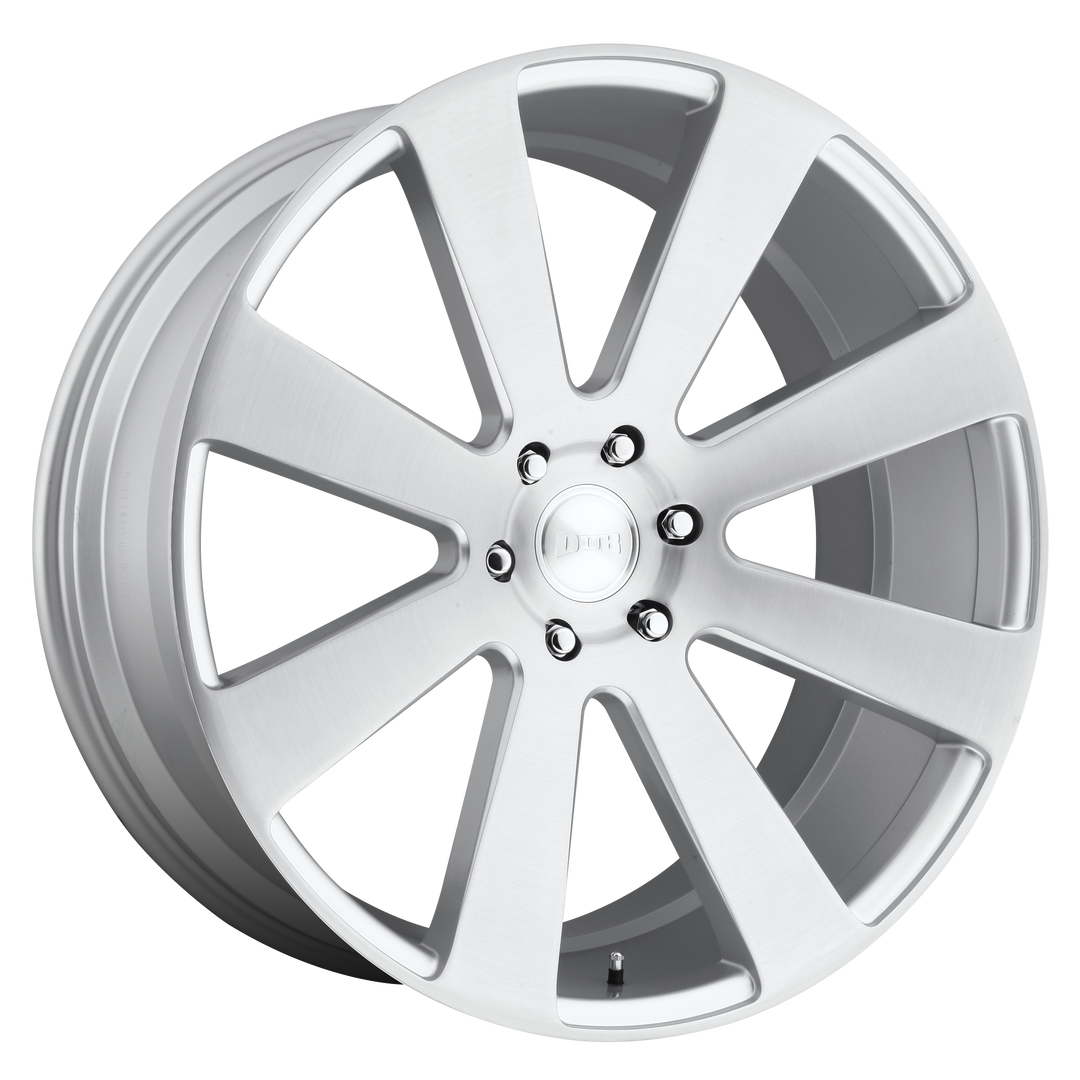 DUB 1PC S213 8-BALL 24X10 6X139.7 20 78.1 GLOSS SILVER BRUSHED