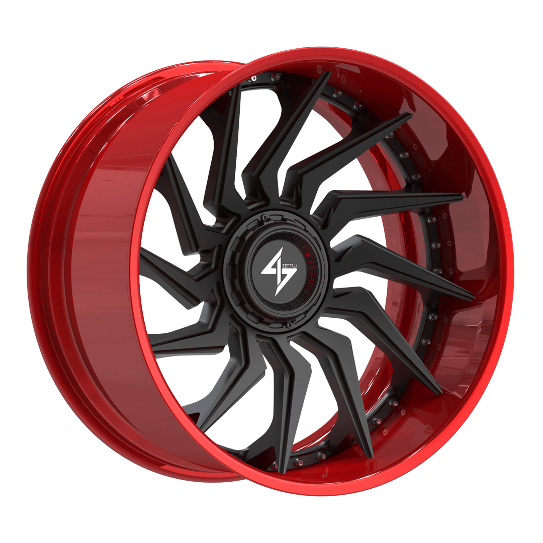 Sentali BFX4 22x12 5x127 / 5x139.7 -44 78.1 Red Lip / Matte Black Centre