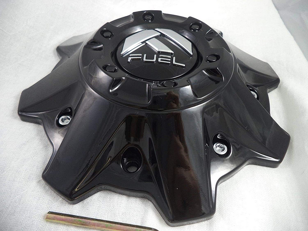 Fuel 8 Lug Gloss Black Cap (Flat Bottom)
