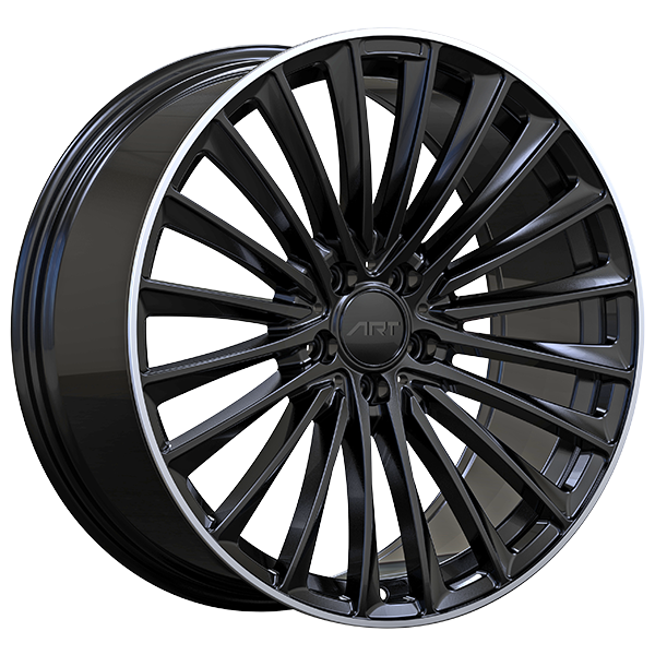 ART Replica 339 20x8.5 5x112 35 66.6mm Gloss Black - Machined Lip