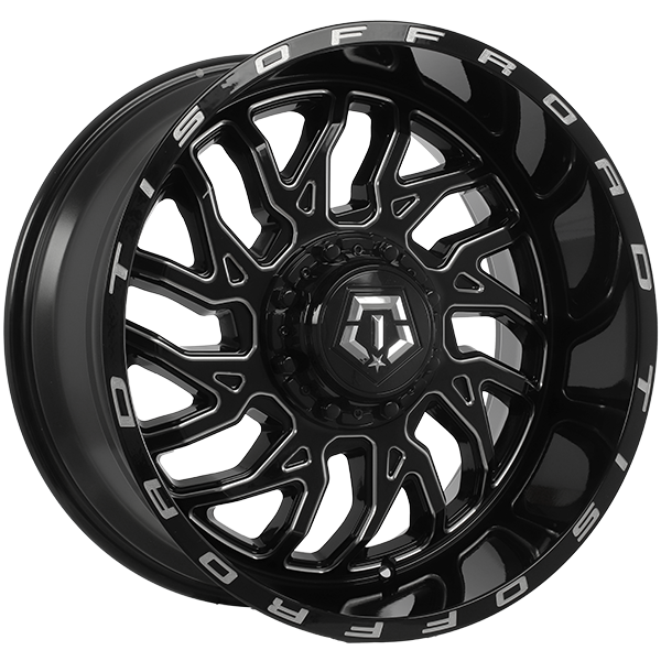 TIS Wheels 544 20x10.0 5x139.7 / 5x150 -25 110.1mm Gloss Black - Milled Edge