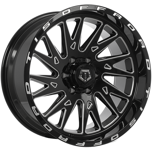TIS Wheels 547 20x10.0 6x139.7 -19 106.1mm Gloss Black - Milled Edge
