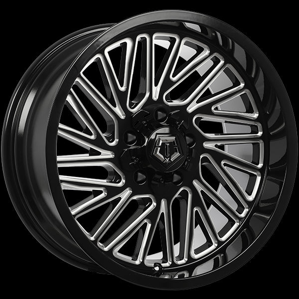 TIS Wheels 553 20x10.0 5x127 / 5x139.7 -12 87.1mm Gloss Black - Milled Edge