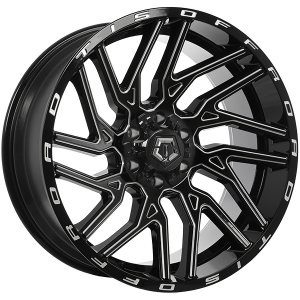 TIS Wheels 554 22x10.0 6x135 / 6x139.7 -19 108.1mm Gloss Black - Milled Edge