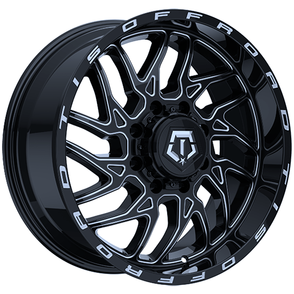 TIS Wheels 544 22x10.0 8x165.1 -19 125.2mm Gloss Black - Milled Edge