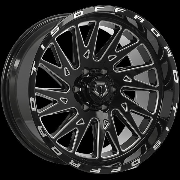 TIS Wheels 547 22x12.0 6x135 -44 87.1mm Gloss Black - Milled Edge