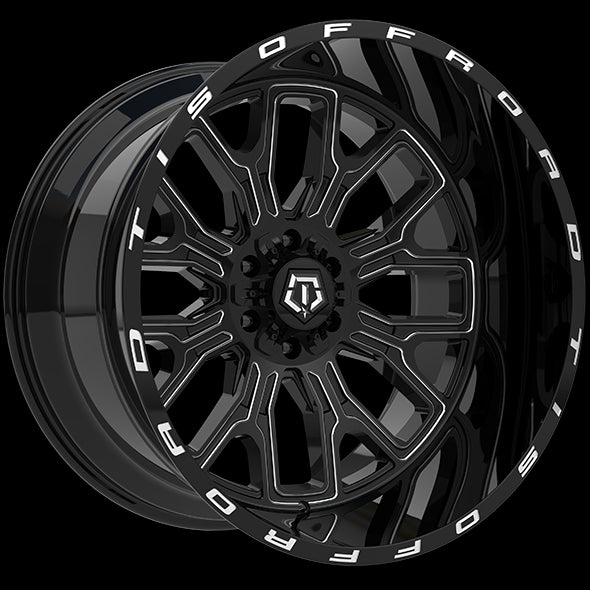 TIS Wheels 560 22x12.0 8x165.1 -44 125.2mm Gloss Black - Milled Edge