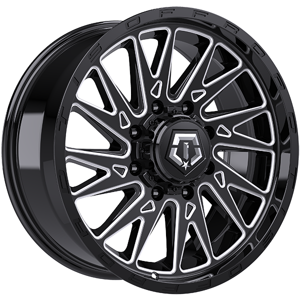 TIS 547 22x12.0 8x180 -44 124.1 Gloss Black - Milled Edge