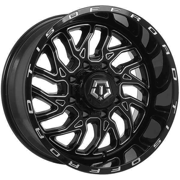 TIS 544 20x9.0 8x180 0 124.3 Gloss Black - Milled Edge