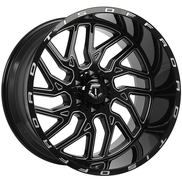 TIS 544 22x10.0 5x127 / 5x139.7 10 78.1 Gloss Black - Milled Edge