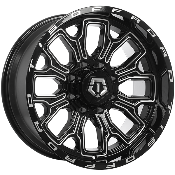 TIS 560 20x10.0 8x170 -25 125.2 Gloss Black - Milled Edge