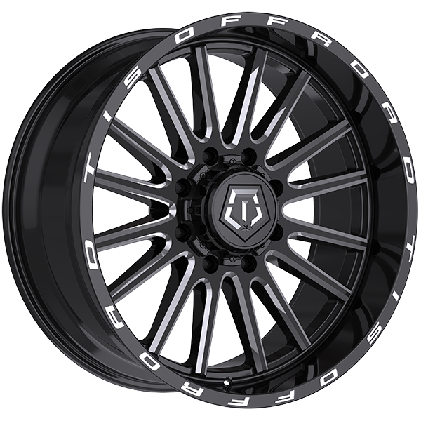 TIS 567 22x10.0 8x165.1 -19 125.2 Gloss Black - Milled Edge