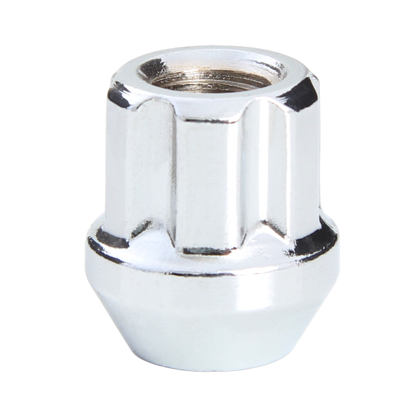 12x1.50 6 Spline Open End Nut Chrome