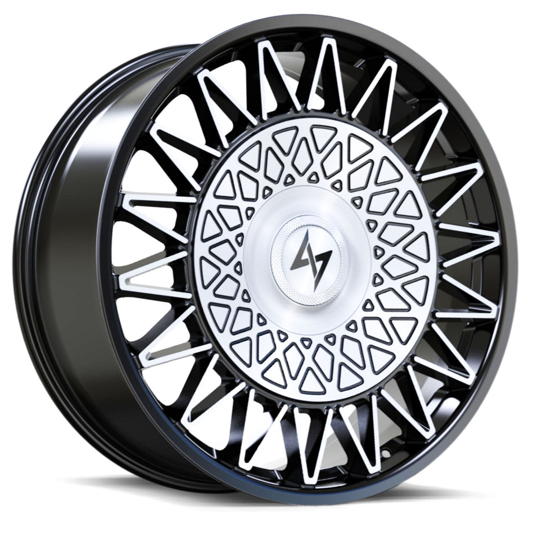 Sentali Luxx Crown 22x9 5x112 / 5x115 25 71.6 Gloss Black Machined