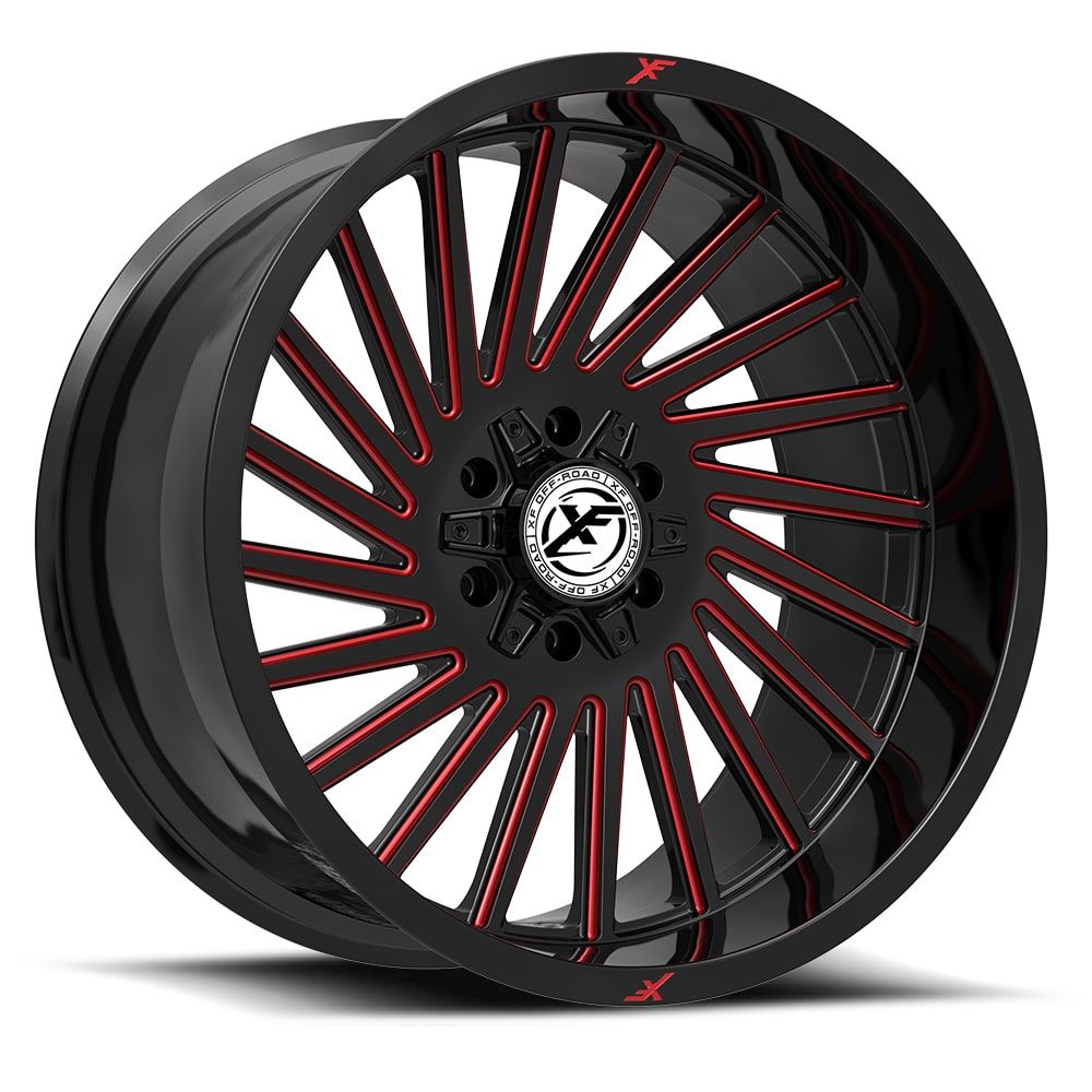 XF Offroad XF-239 22x12 5x127 / 5x139.7 -44 78.1 Gloss Black Milled Red