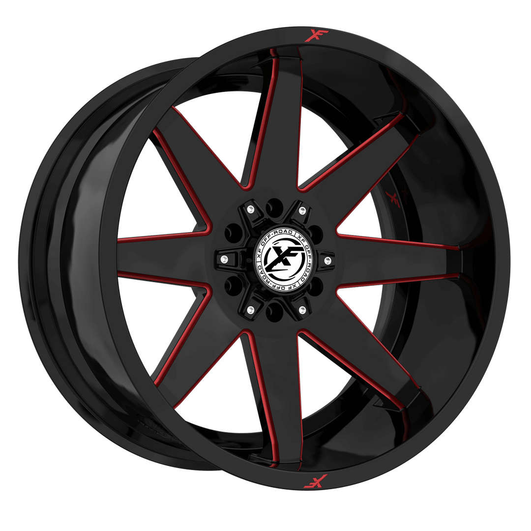XF Offroad XF-236 20x10 8x165.1 / 8x170 -12 125.2 Gloss Black Milled Red