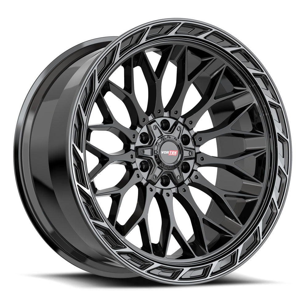 Vortek VRP-503BDCTR 22x10 5x127 / 5x139.7 -18 78.1 Black Diamond Cut Ring W/ Dark Tint