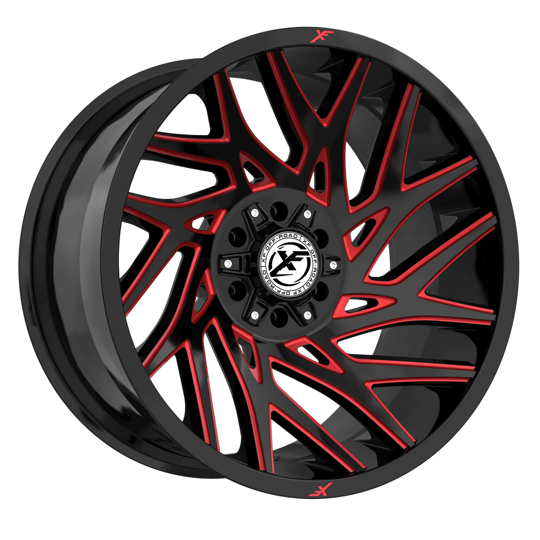 XF Offroad XF-229 20x9 6x135 / 6x139.7 12 106.4 Gloss Black Milled Red