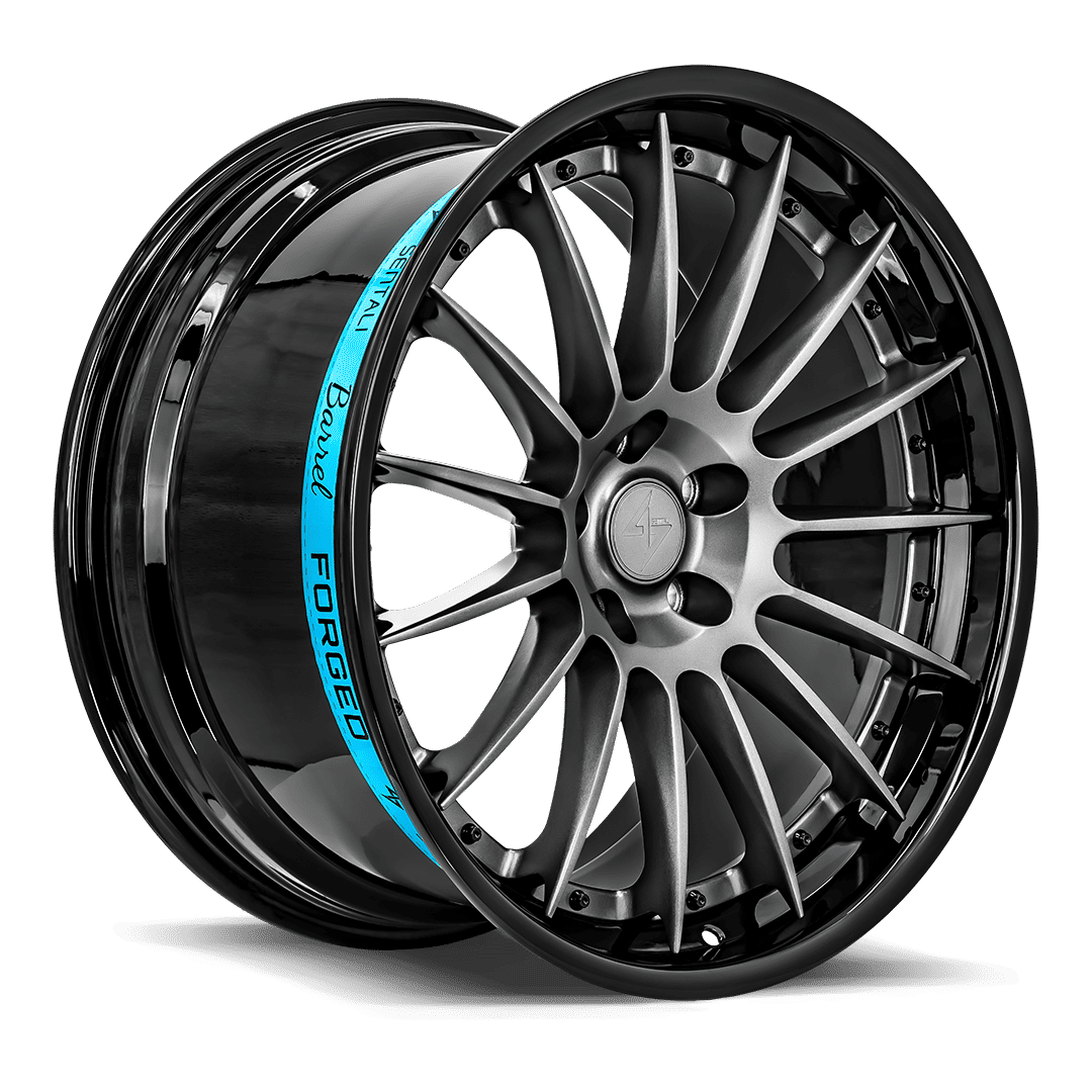 Sentali Barrel Forged SB2 19x10.5 5x112 25 66.6 Gloss Black Lip / Matte Gunmetal Centre