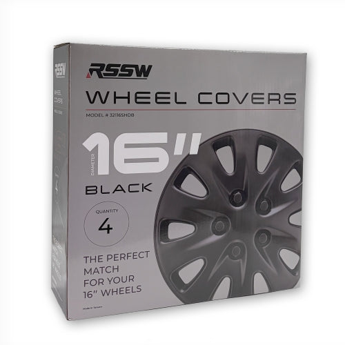 RSSW Wheel Covers (Set of 4) Black 16''