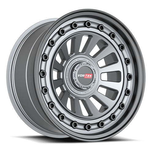 Vortek VRD-702 17x9 6x135 / 6x139.7 -12 106.1 Matte GunMetal Black Bolts / Lip