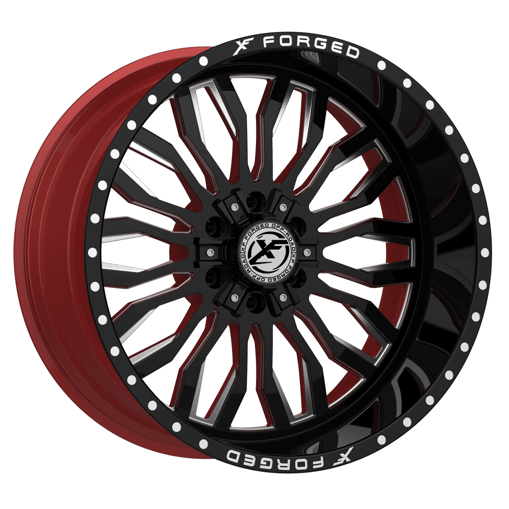 XF Offroad XFX-305 24x14 6x135 / 6x139.7 -76 106.4 Gloss Black Milled W/Red Inner
