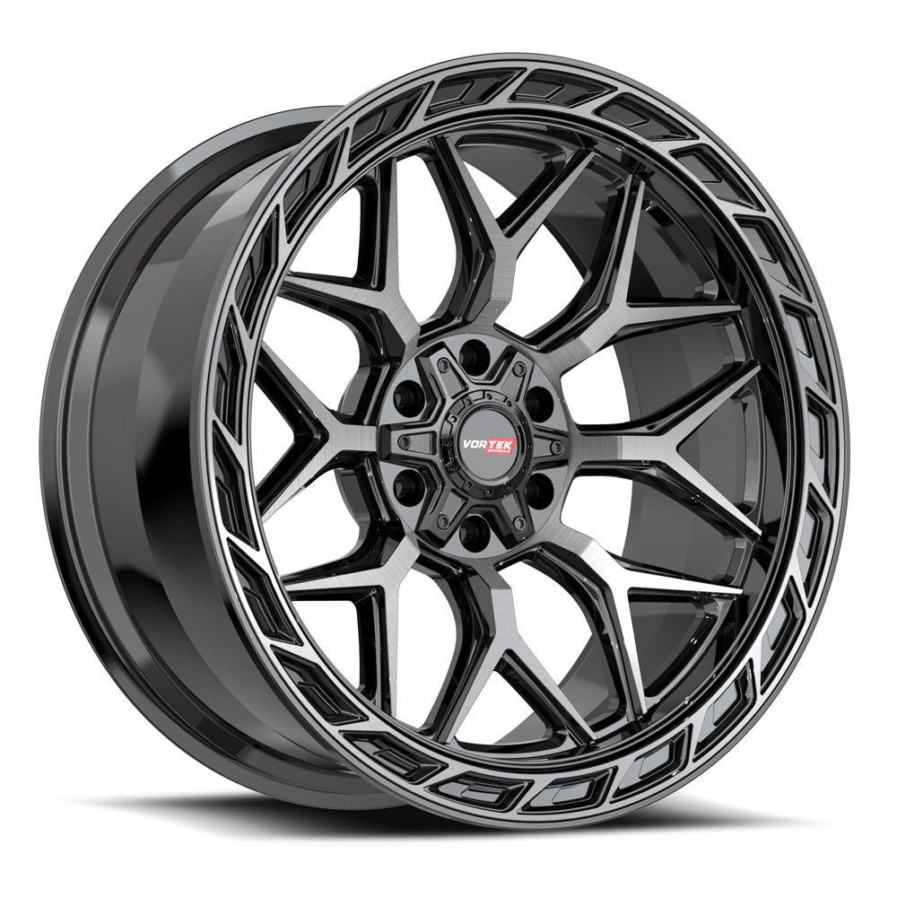 Vortek VRP-504BDCDT 22x10 5x127 / 5x139.7 -18 78.1 Black Diamond Cut W/ Dark Tint