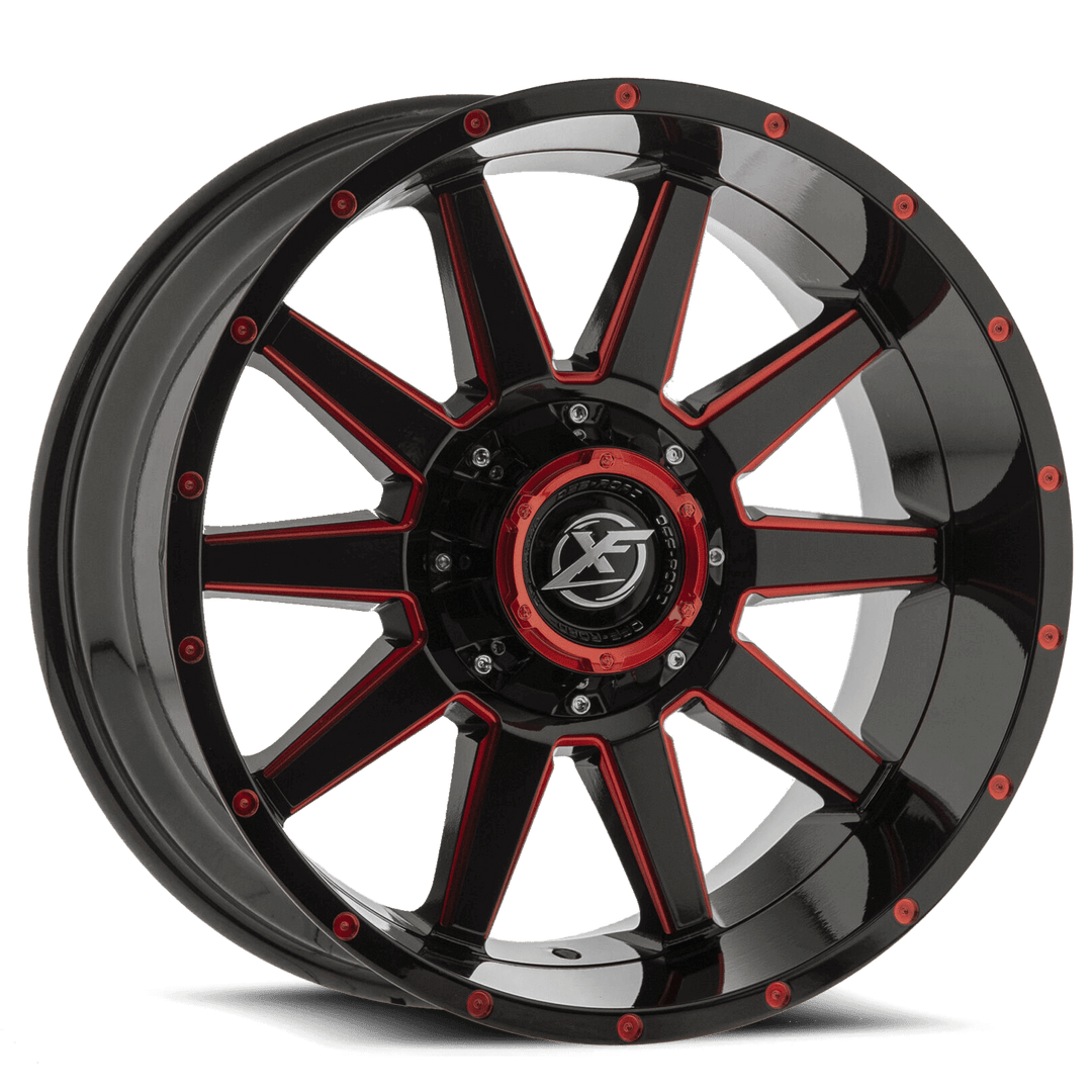 XF Offroad XF-219 20x10 6x135 / 6x139.7 -12 106.4 Black Milled Red
