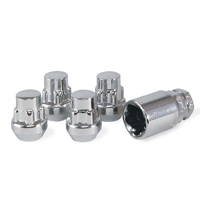 Acorn Chrome Lock Nut 60° Bulge - 7/16" RH - 19/21mm Hex (PKG/4)