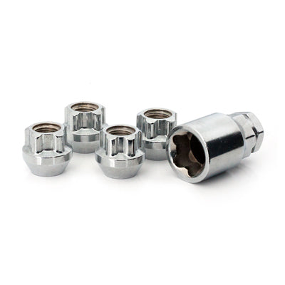 Acorn Chrome Lock O/E Nut Set 60° Bulge - 1/2" RH - 19/21mm Hex (PKG/4)