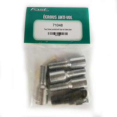 Tuner Chrome Lock Bolt Set 60° Seat - 14x1.50mm - 30mm Shank - 19/21mm Hex (PKG/4)