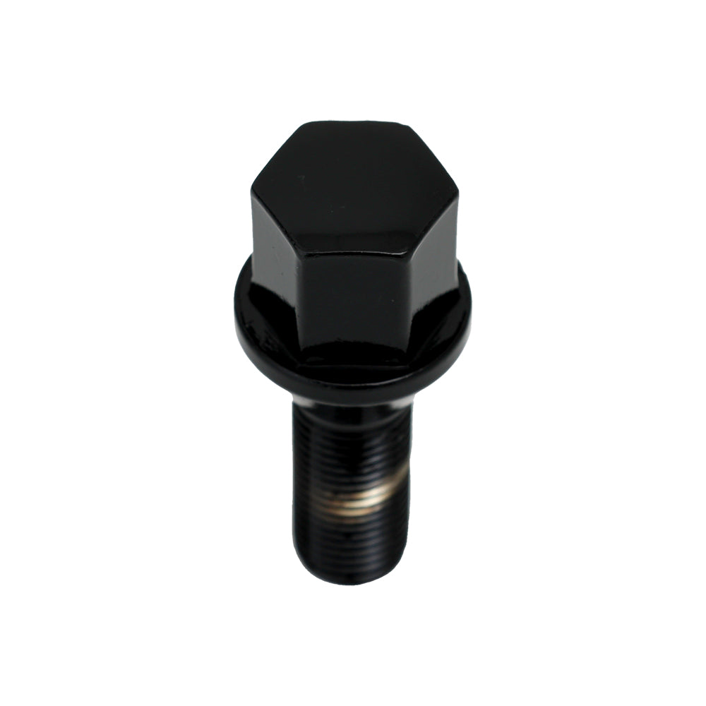 Acorn Black with Satin Finish Bolt 60° Seat - 12x1.25mm - 25mm Shank - 17mm Hex