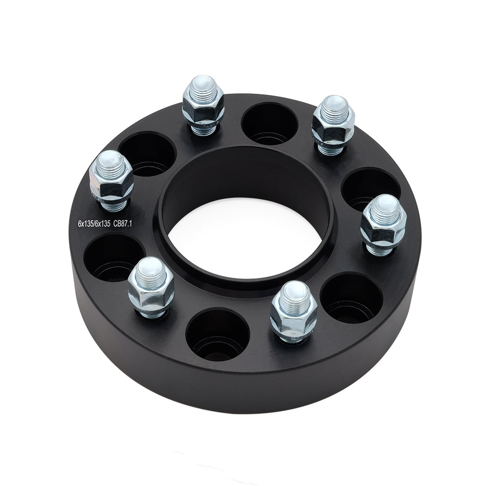 Billet Wheel Adapter Black 6x135 to 6x135mm - Centerbore  87.1mm - Thickness 38mm (1.50'') - 14x1.50mm