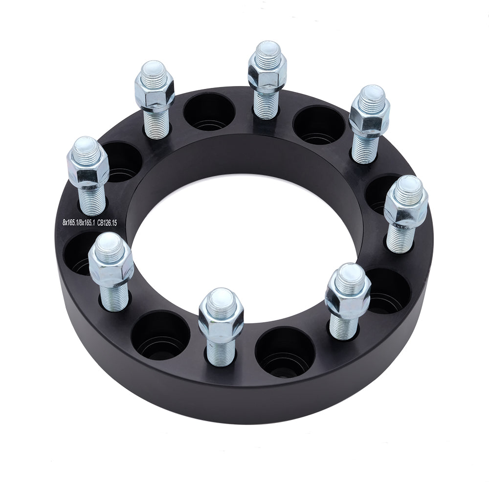 Billet Wheel Adapter Black 8x165.1 to 8x165.1mm - Centerbore  126.2mm - Thickness 38mm (1.50'') - 14x1.50mm
