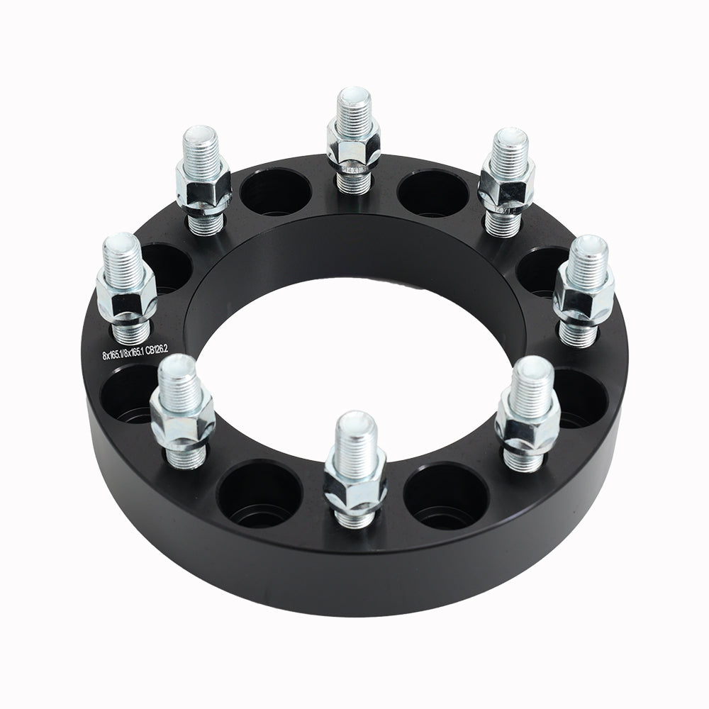 Billet Wheel Adapter Black 8x165.1 to 8x165.1mm - Centerbore  126.2mm - Thickness 38mm (1.50'') - 14x1.50mm