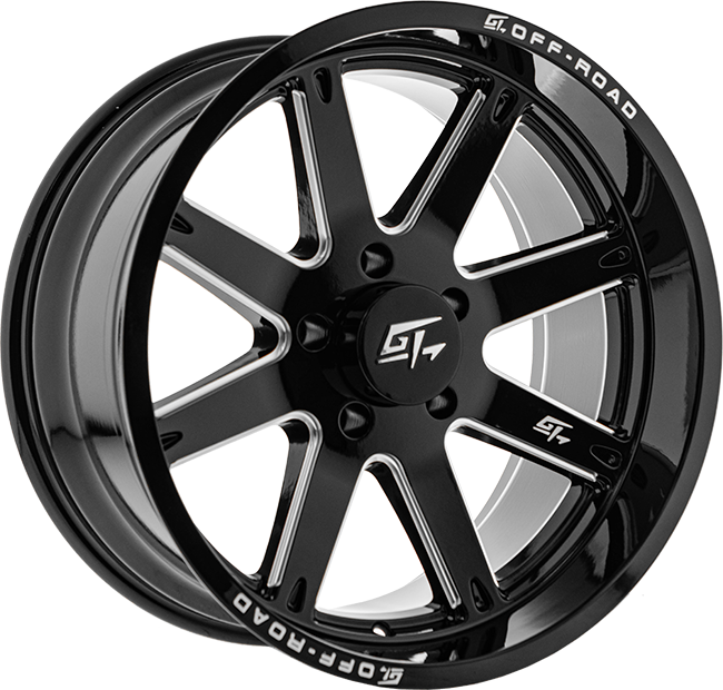 GT Offroad Invasion 22x12 6x135 -44 87.1 Gloss Black Milled