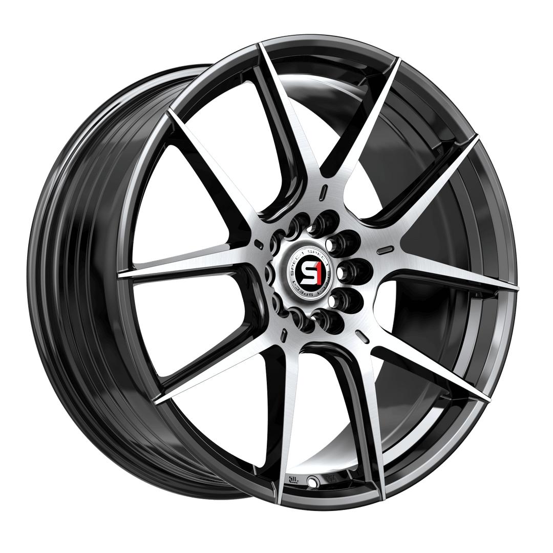 Spec-1 Racing SP-71BM 18x8 5x112 / 5x114.3 38 73.1 Gloss Black Machined