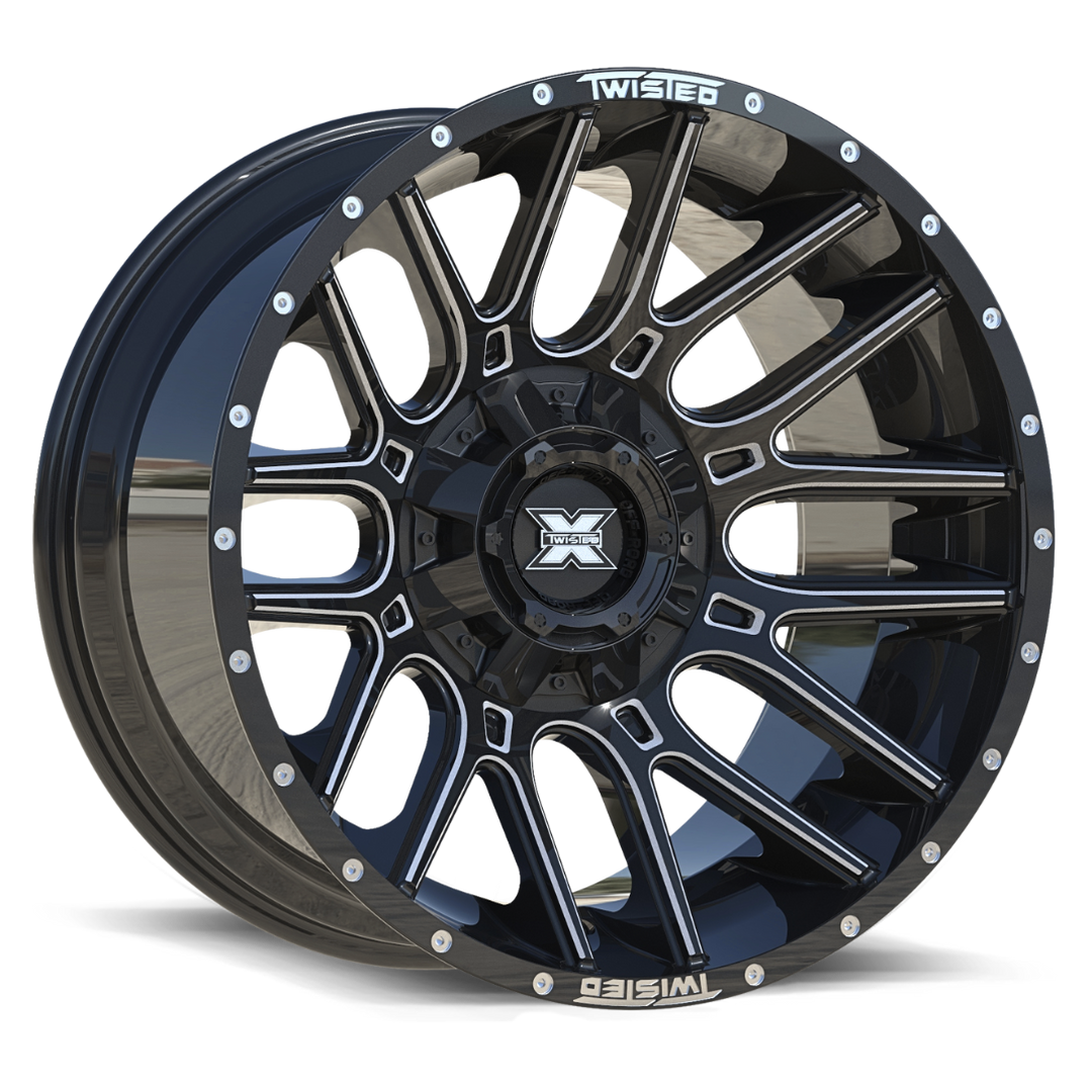 Twisted Off-Road TW3 20x10 8x165.1 / 8x170 -18 NA Gloss Black Milled