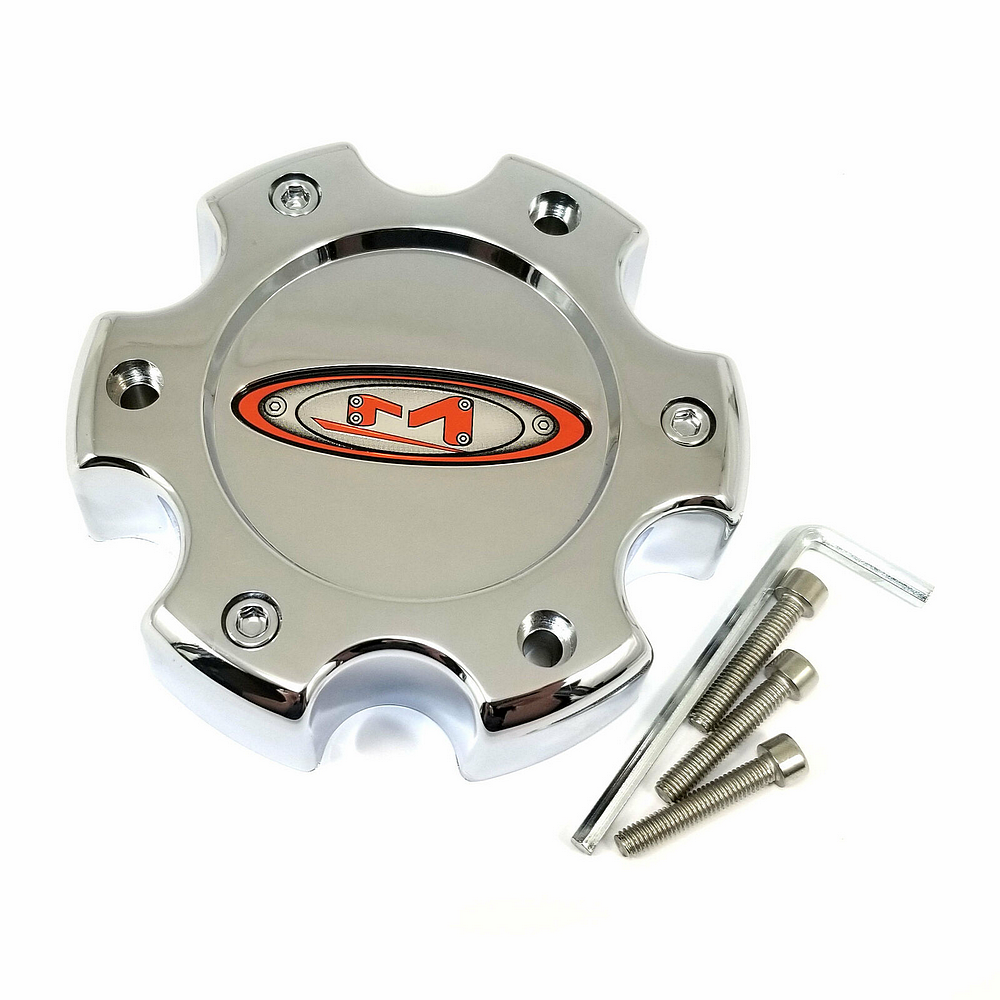 Moto Cap Chrome 6x135 - Red Oval Logo