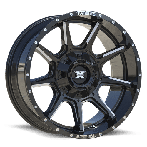 Twisted Off-Road TW2 20x9 6x135 / 6x139.7 12 NA Gloss Black Milled