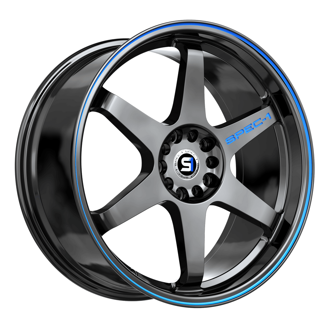 Spec-1 Racing SPT-33GBBL 18x8.5 5x112 / 5x114.3 38 73.1 Gloss Black / Blue Line