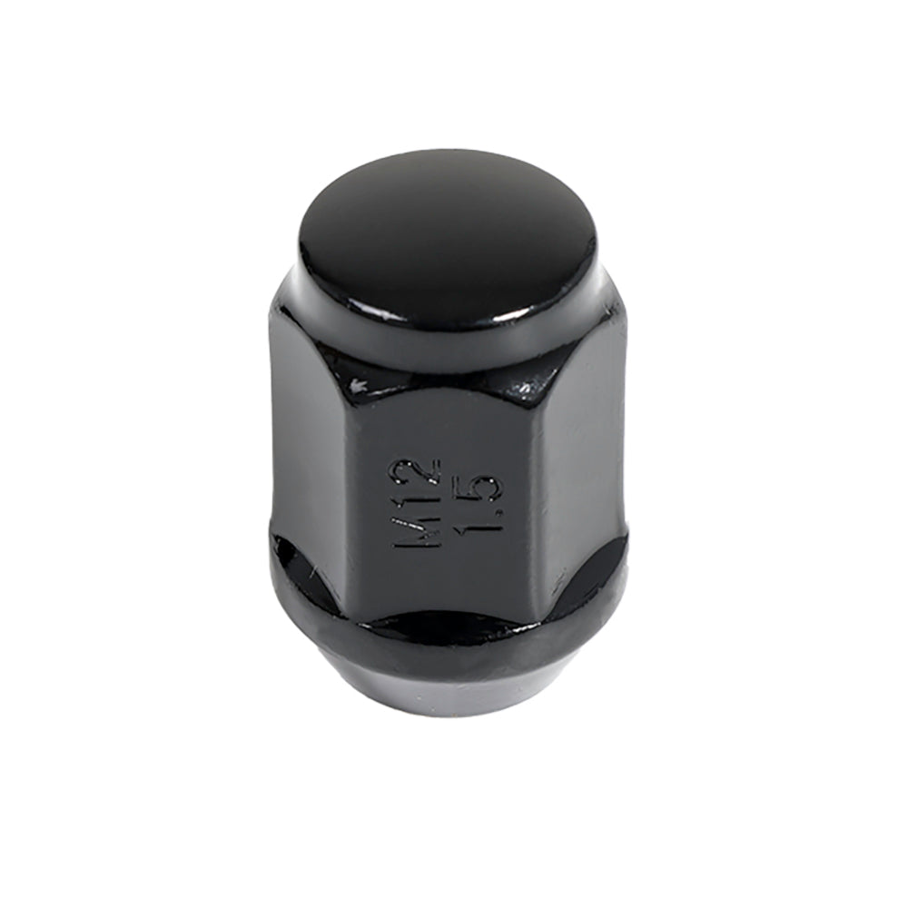 Acorn Black Nut 1PC 60° Bulge Seat - 12x1.50mm - 21mm Hex - Premium