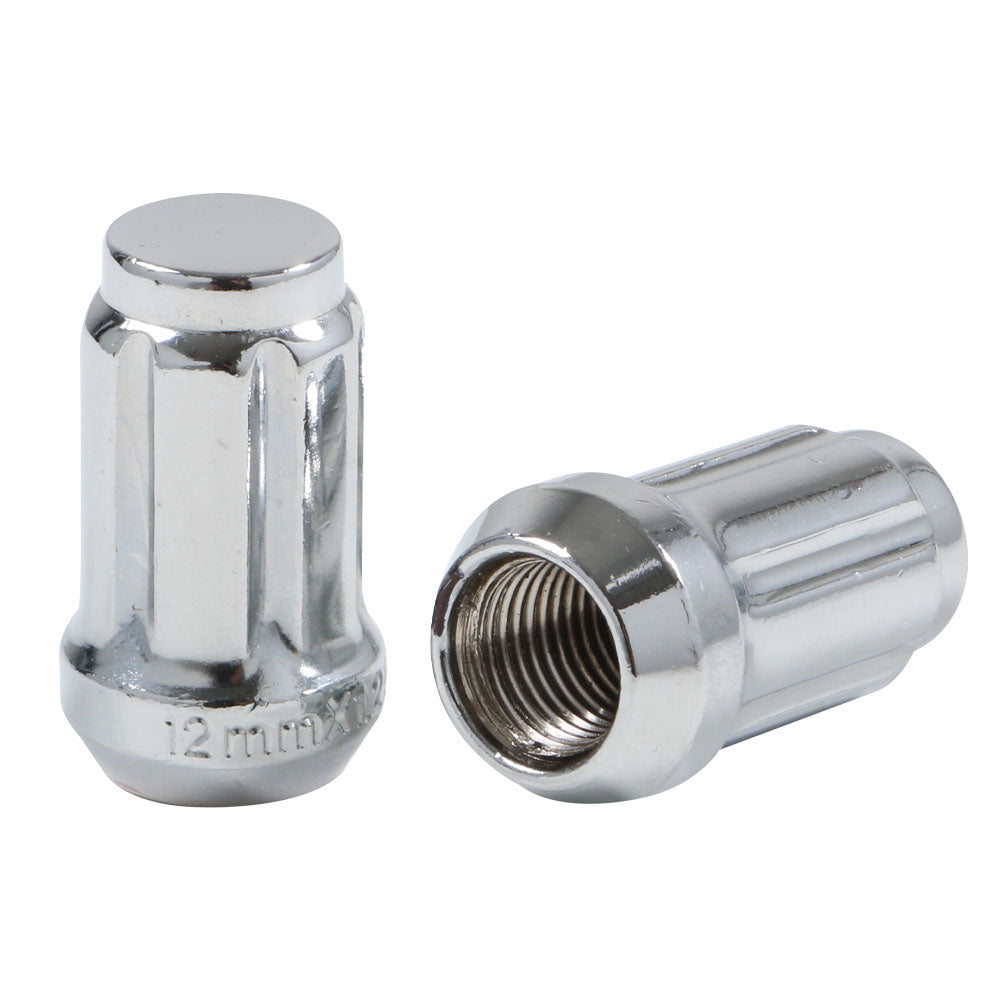 6 Spline Chrome Nut 2PC 60° Seat - 12x1.25mm - 17/19/21mm Hex - Premium